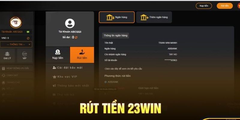 Top 3 phương thức rút tiền 23win an toàn