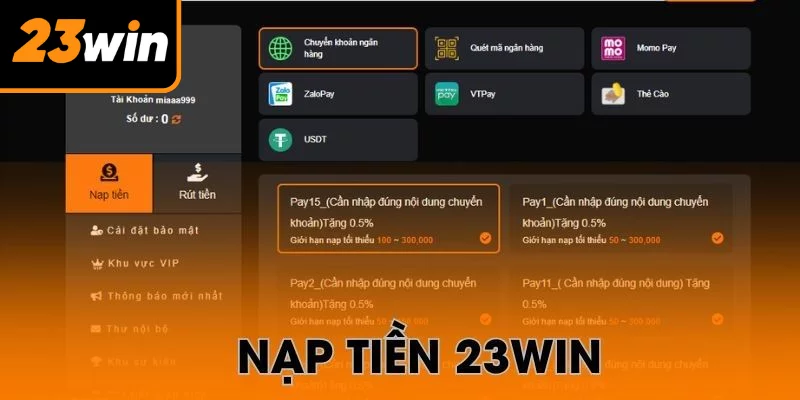 Nạp tiền 23WIN qua thẻ cào Nạp tiền 23WIN qua thẻ cào