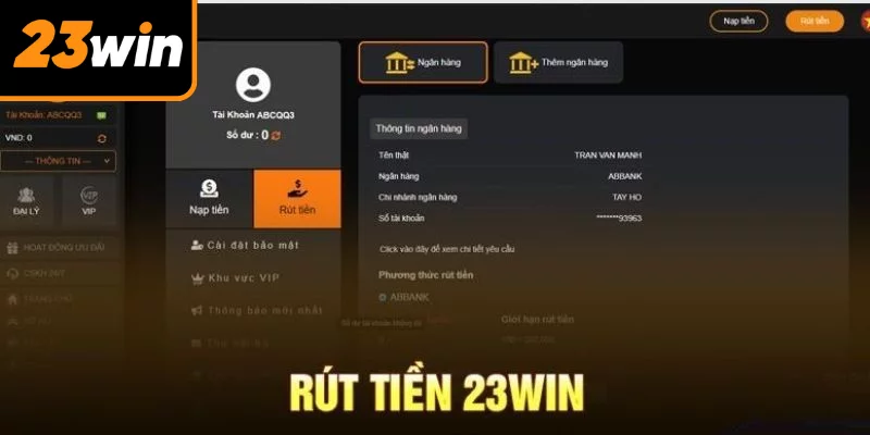 Lưu ý khi rút tiền 23WIN
