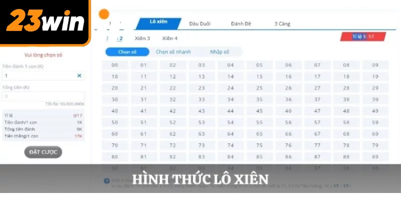 Hình thức lô xiên